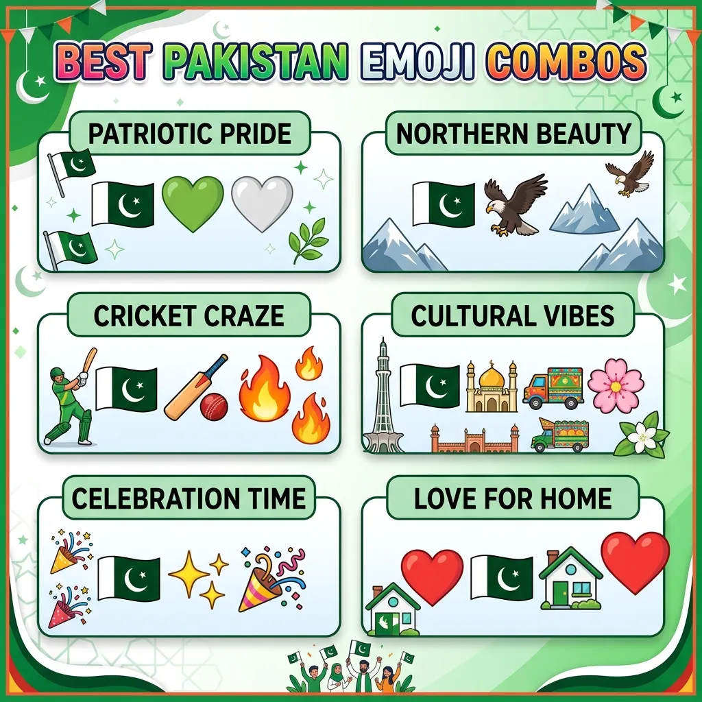 Best Pakistan emoji combos copy & paste