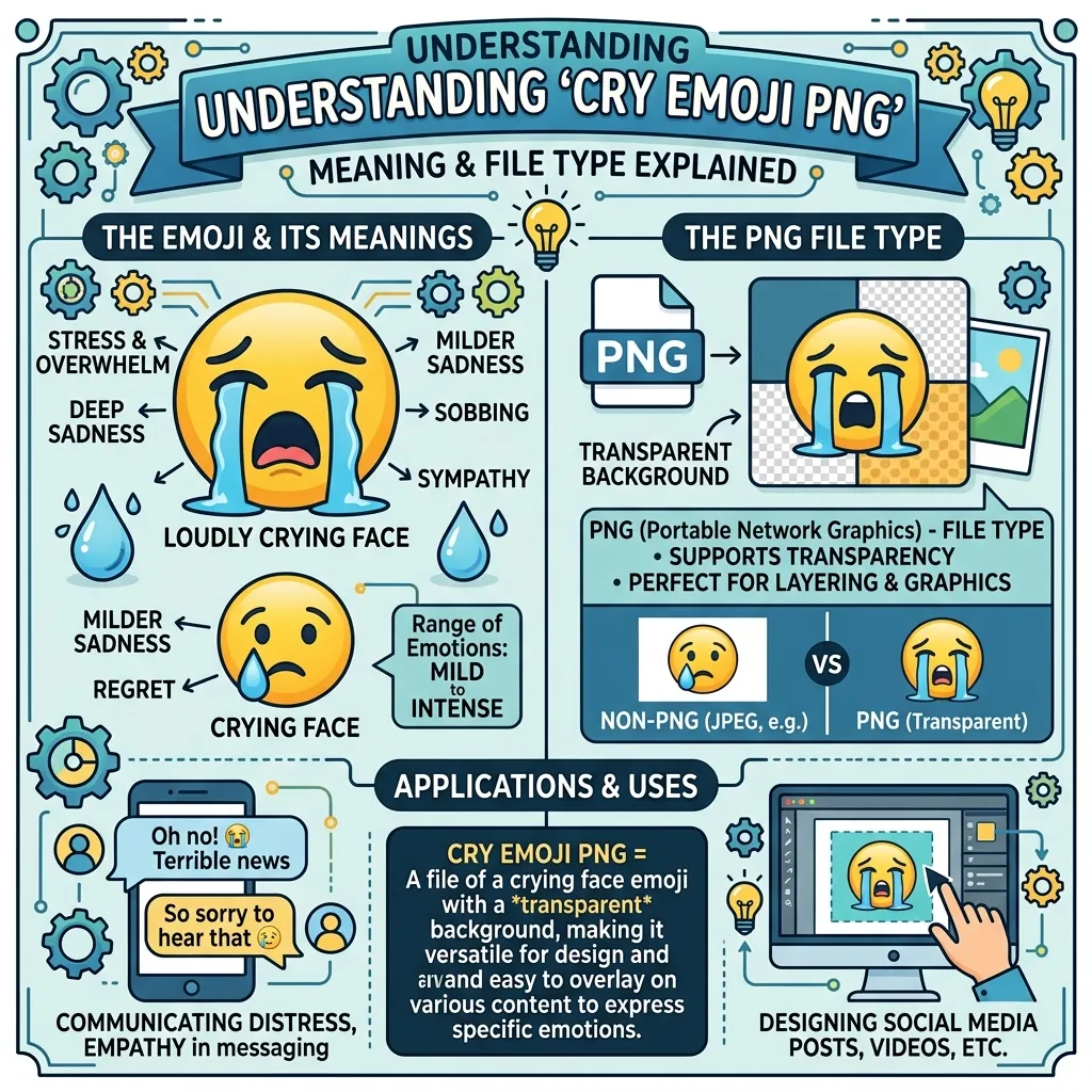 What do cry emoji PNG mean?