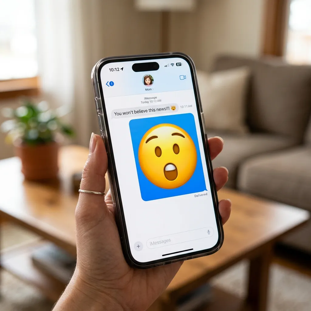 What do iPhone shocked emoji mean?