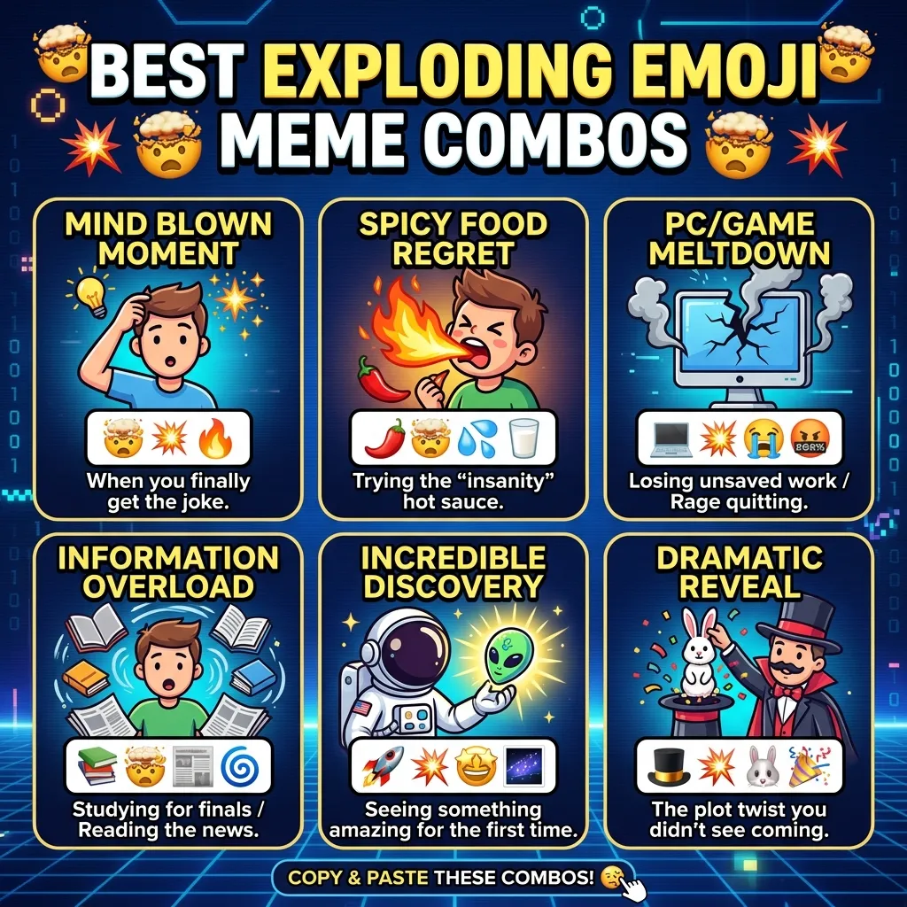 Best exploding emoji meme combos copy & paste