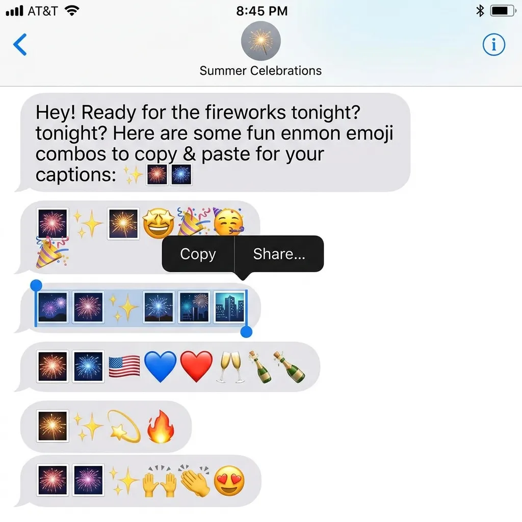 Best fireworks emoji iphone combos copy & paste