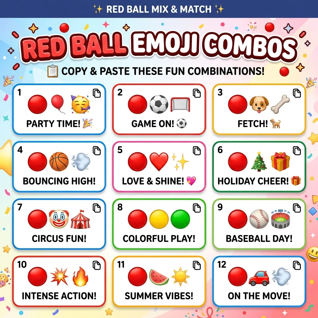 Best red ball emoji combos copy & paste
