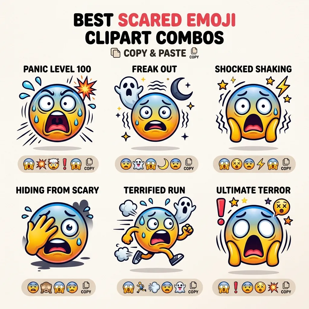 Best scared emoji clipart combos copy & paste