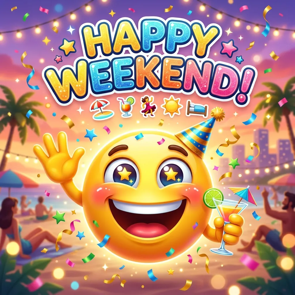 Trending happy weekend emoji in 2026