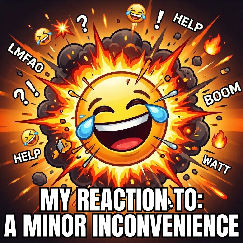 What do exploding emoji meme mean?